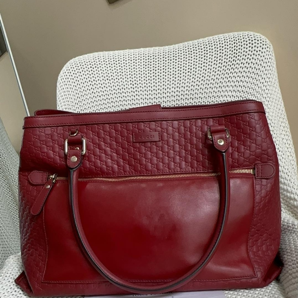 ❌SOLD❌Gucci Microguccissima Red Leather Tote